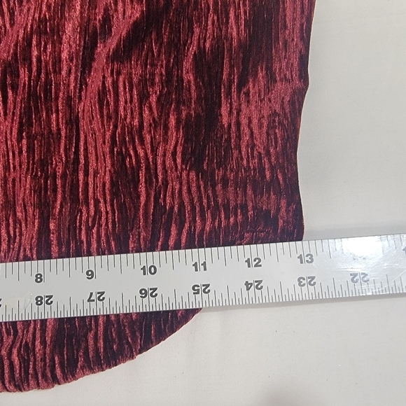 N By Naked Wardrobe Boned Plush Velvet Bustier Crop Tank Top In Wine Size XL - Picture 4 of 9